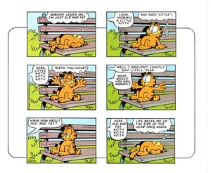 1980's Vintage Garfield COMIC STRIP Pin-Up WALL ART - I'M JUST OLD AND FAT - Picture 1 of 4