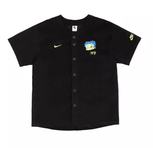 Nike x Olivia Kim Betty Boop Corduroy Baseball Jersey Black Size S - Picture 1 of 1