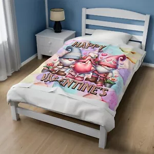 Happy Valentine's Day Gnome Blanket, Cozy - Picture 1 of 5
