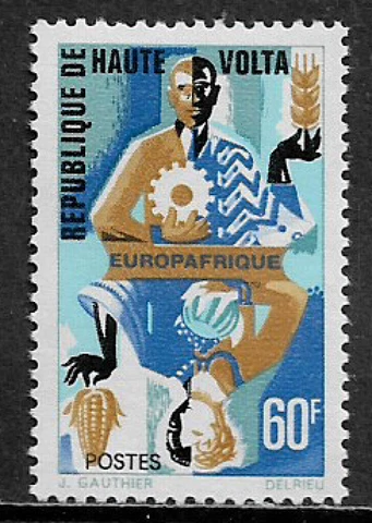Burkina Faso #176 MNH Stamp - Symbols of Agriculture, Industry, Men and Women Cover