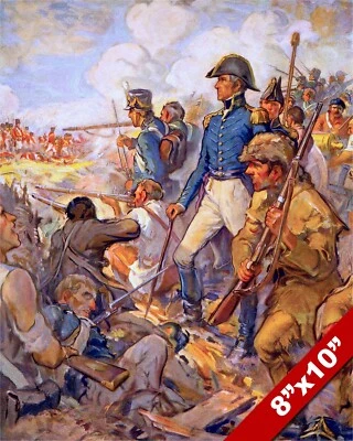 ANDREW JACKSON NA BATALHA DE NOVA ORLEANS 1812 GUERRA PINTURA ARTE IMPRESSÃO EM TELA REAL - Imagem 1 de 4