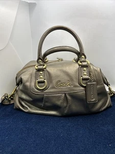 Coach Antica Ashley Bronzo Metallizzato Borsa a Mano Donna Y2k Tono Oro - Foto 1 di 16