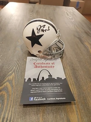 Minicasco autografiado por Demarcus Ware de los Dallas Cowboys certificado de autenticidad Foto 1 de 3