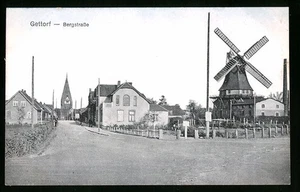 Gettorf, Ansichtskarte, Bergstraße mit Mühle  - Picture 1 of 2