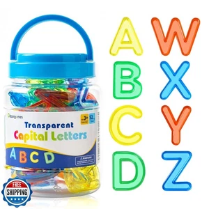 Odoorgames 52 Pcs Translucent Capital Letters – Light Table Toys, Manipulativ - Picture 1 of 5