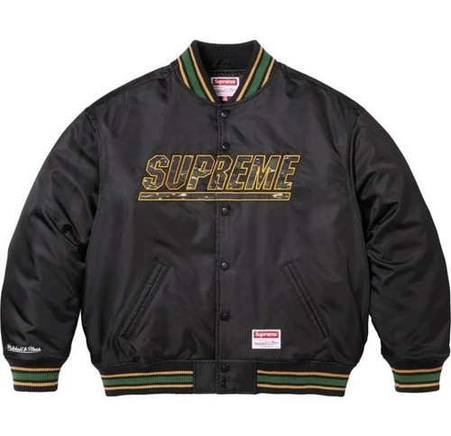 Giacca Supreme Mitchell & Ness mimetica logo Varsity nera taglia large