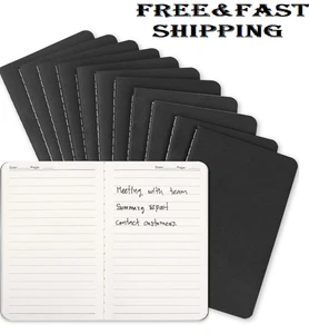 Mini cuadernos de bolsillo a granel 3,5 x 5,5 pulgadas paquete de 12 billetes pequeños 12 forrados en negro - Imagen 1 de 7
