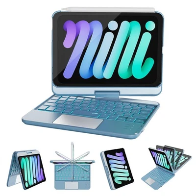 for iPad mini 7 (A17 Pro, 2024) & Mini 6 (2021) Case with Keyboard, 7 Colors ... - Image 1 of 4