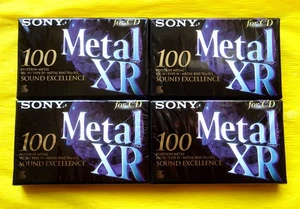 4x SONY METAL-XR 100 nastri cassette Long Play 1995-1996 + IMBALLO ORIGINALE + SIGILLATO + - Foto 1 di 3