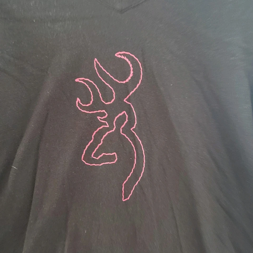 BROWNING HUNTING DEER 长袖 T 恤。 100% 棉 XL 码 带迷彩粉色 — 第 1/4 张图片