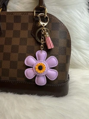 Flor Llavero Bolso Dije Llavero Imitación Cuero Hecho a Mano Accesorios Nuevo Regalo Foto 1 de 2