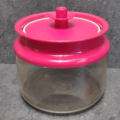 Tupperware Panorama 1,2 L Kaffeedose Pink Beere Klare Sache Vintage Dose Küche  - Bild 1 von 4