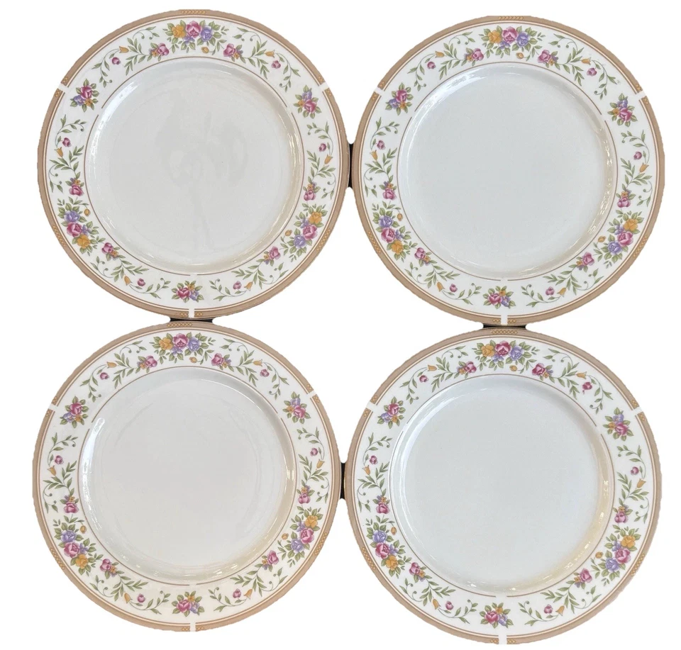Platos de cena Farberware Bellini (4) porcelana de colección con adornos de oro 22K 10,75" florales Foto 1 de 4