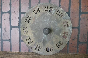 Antique 19th century round brass barrel number stencil 14 inch diameter - Picture 1 of 4
