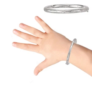 Brazalete brazalete de plata esterlina para bebé cierre de seguridad con bisagras para niños - Imagen 1 de 6
