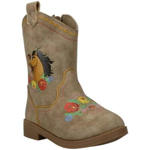 DreamWorks Spirit Toddler Girl's Brown Western Round Toe Cowboy Boots Shoes 7-12 - Picture 1 of 7