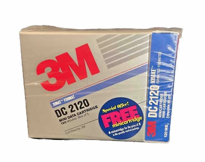 3M DC2120 Mini Data Cartridge Tapes Mini Data Tapes Box Of 6 - 120MB Sealed READ - Image 1 of 4