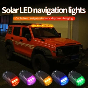 For Car Truck SUV Solar Powered LED Strobe Lamp Pilot Light Bar w/Remote Control - Bild 1 von 12