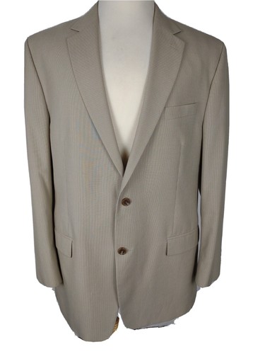 cappotto sportivo michael kors uomo taglia 46L biege spilla righe misto poli viscosa S59