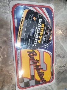 Vintage Rusty Wallace #2 Miller Metal License Plate NASCAR - Picture 1 of 3