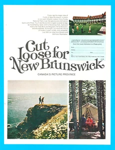 1969 Canada tourism travel PRINT AD New Brunswick  camping Fundy National Park - Picture 1 of 3