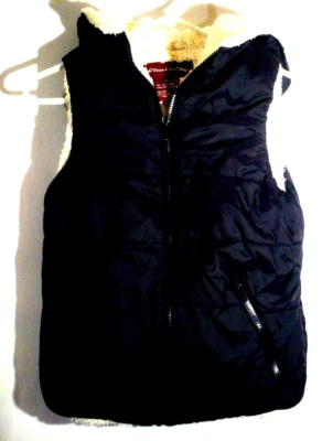 Chaleco con Capucha Puffer Mujer (Azúcar y Especias) Negro con Forro Blanco De Colección~Bonito Foto 1 de 4