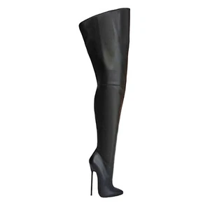 BOTAS POR ENCIMA DE LA RODILLA GIOHEL CUSTOM ITALY TACÓN EXTREMO CUERO ENTREPIERNA NEGRAS 35 A 46 - Imagen 1 de 6