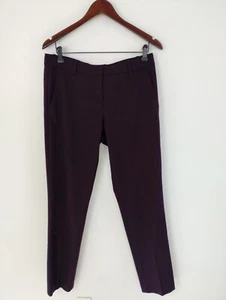 Theory Womens Trousers Size 8 Bordeaux Pants Tapered Leg Wool Blend USA Made - Picture 1 of 11