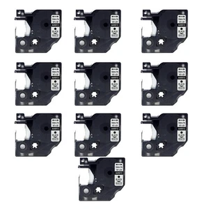 10 casete de etiqueta negra sobre blanca para Dymo LabelManager 420P 450 500TS PC A45013 - Imagen 1 de 1