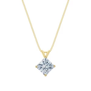 IGI E/VVS 2.5 Ct Kite Princess Lab Created Grown Diamond 14K Yellow Gold Pendant - Picture 1 of 1