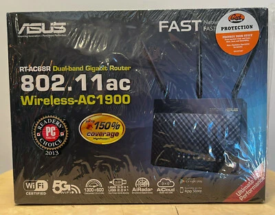 ASUS RT-AC68R Wireless-AC1900 Dual-Band Gigabit Router 802.11ac Gaming/Streaming - Image 1 of 4
