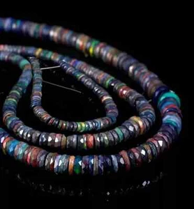COLLANA OPALE ETIOPE LISCIO 5-9 MM PERLE PIETRE PREZIOSE 18" POLLICI 1 - Foto 1 di 5
