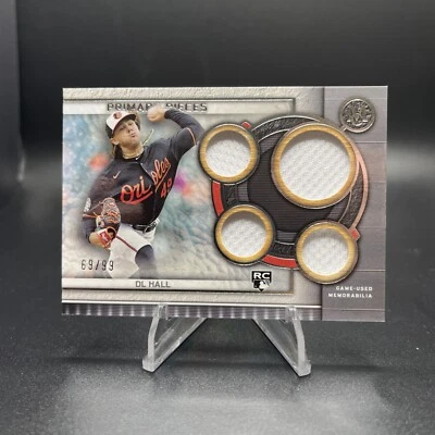 2023 Topps Museum DL Hall Copper Quad Primary Pieces Rookie Jersey 69/99 Orioles - Image 1 of 2