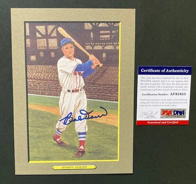BOBBY DOERR SIGNED PEREZ STEELE POSTCARD WITH COA FROM PSA - Image 1 of 3