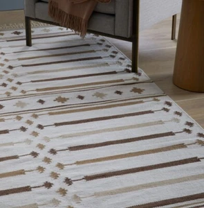 Handmade Wool Cream Rug White Woven Living Room Traditional Area Vintage Carpet - Picture 1 of 5