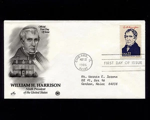 OPC 1986 EE. UU. Presidente Harrison Artcraft FDC Sc#2216 - Imagen 1 de 1