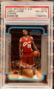 2003 LeBron James Rookie Card Bowman Chrome RC #123 PSA 8 Cavaliers Lakers 