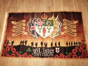 36th Ulster Division Battle honours rememberance Flag 3X5FT - Picture 1 of 9