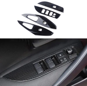 Cubierta de interruptor de panel elevador de ventana de fibra de carbono para Toyota Corolla 2019-2022 - Imagen 1 de 9