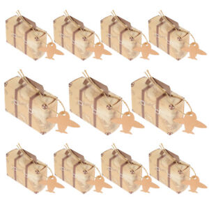 Kraft Paper Mini Suitcase Candy Boxes with Tags (50pcs)-IR