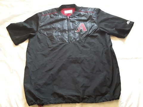 MLB ARIZONA DIAMONDBACKS Majestic Cool Base 1/3 Zip Warmup training Shirt Sz M Cover