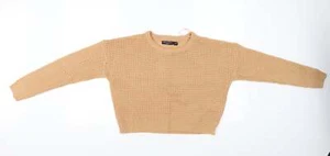 Brave Soul Womens Beige Crew Neck Acrylic Blend Jumper Size S - Picture 1 of 12