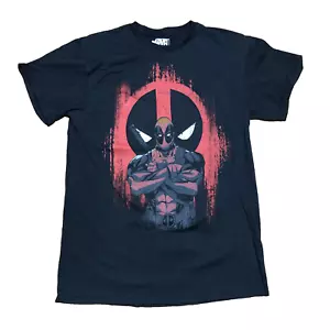 Marvel Deadpool Shirt Adult Medium Black W/ Deadpool Logo Small Mark See Picture - Picture 1 of 5