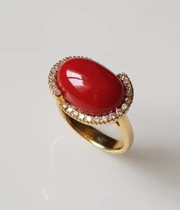 2Ct Oval Cut Simulated Coral Women's Wedding  Ring Sterling Silver 925 - Picture 1 of 3