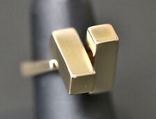 Hans Hansen 14k Yellow Gold Modernist Geometic Gold Bars Ring Size 5.5