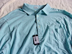 NWT Johnnie O pocket polo, blue, men's LT (tall), cotton blend, 4-button, $98 - Picture 1 of 6