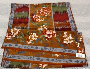 Vintage Bill Blass Silk Boho Scarf 1970s Baar Beards Floral Brown High End Chic - Picture 1 of 19