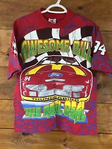 1995 McDonald’s Bill Elliott NASCAR T-Shirt Rare Vintage All Over Print Large - Bild 1 von 11