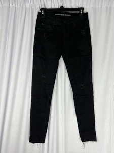 Articles of Society Sarah Black Cut-Off Raw Hem Women’s Skinny Fit Jeans - 27 - Picture 1 of 6