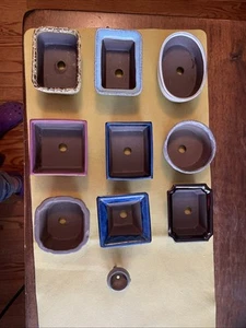 Genuine Japanese mini Bonsai pots Some  Kyooh Bussan X 10 See pics - Picture 1 of 24